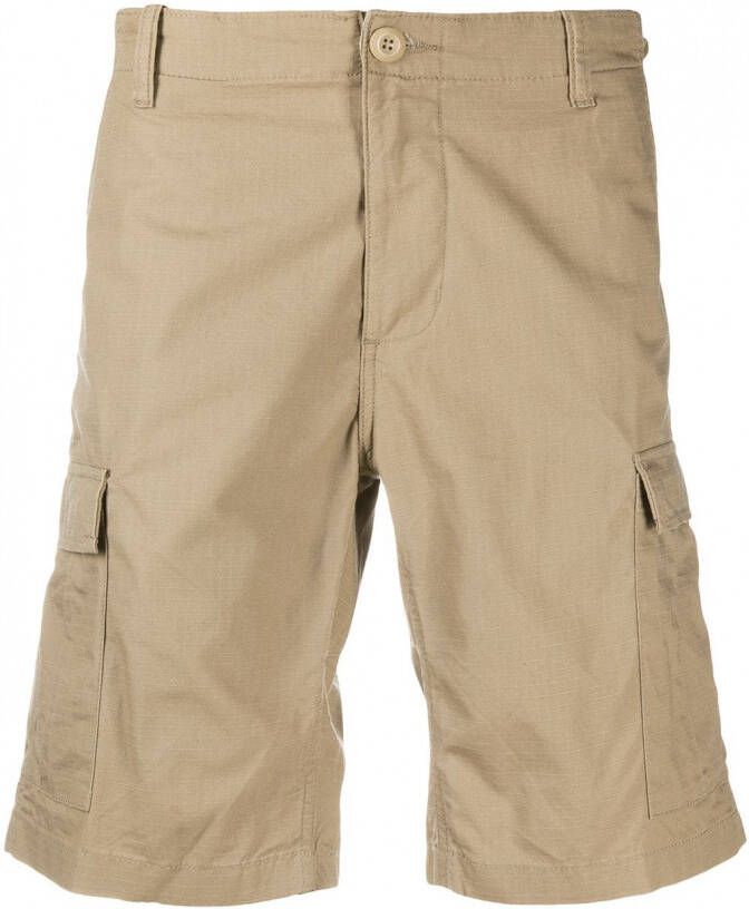 Carhartt WIP Shorts met logopatch aan zijkant Beige
