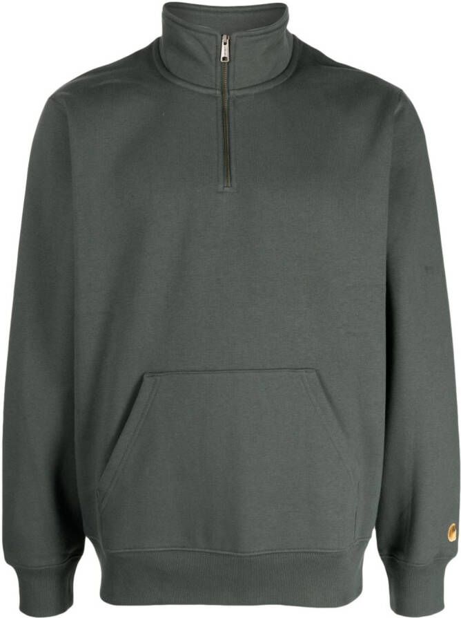 Carhartt WIP Sweater met halve rits Groen