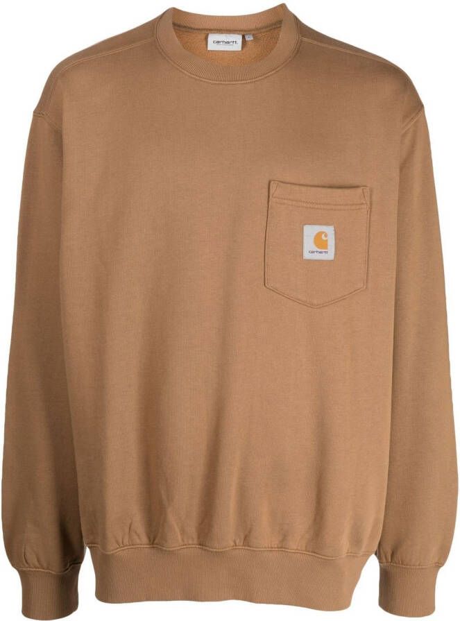 Carhartt WIP Sweater met logopatch Bruin