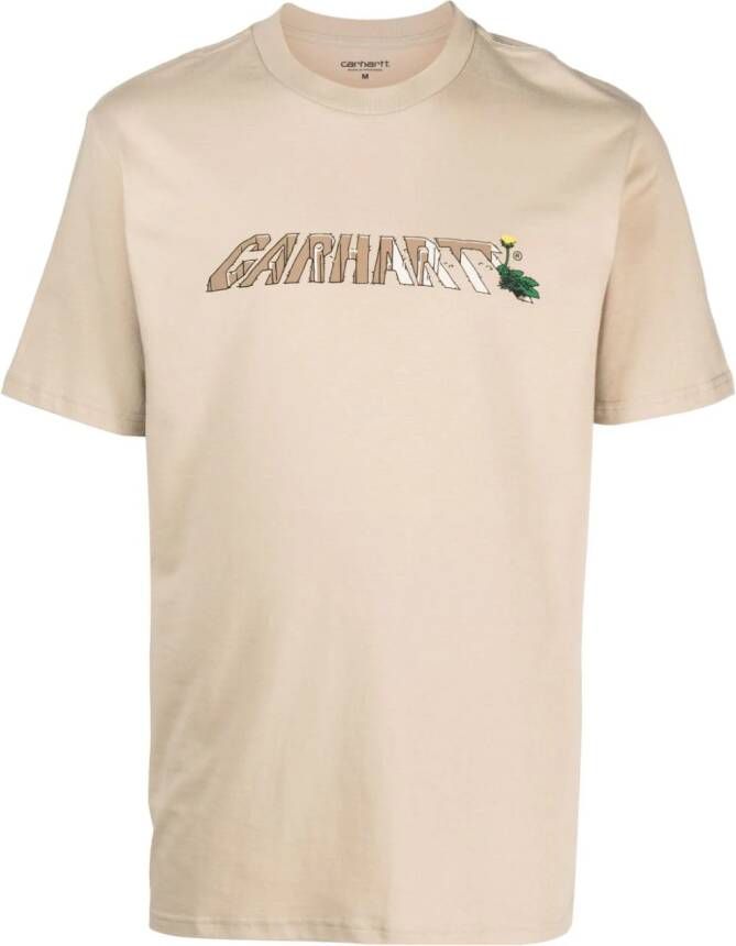 Carhartt WIP T-shirt met logoprint Beige