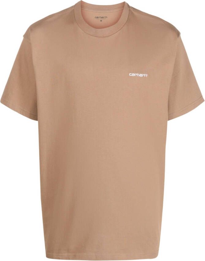 Carhartt WIP T-shirt met logoprint Bruin