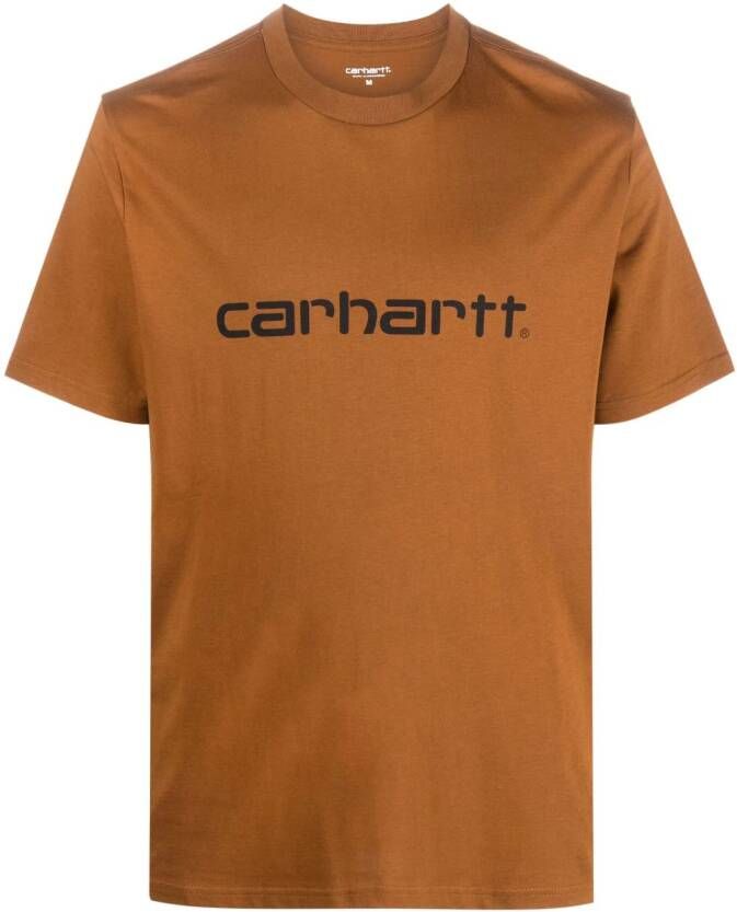Carhartt WIP T-shirt met logoprint Bruin