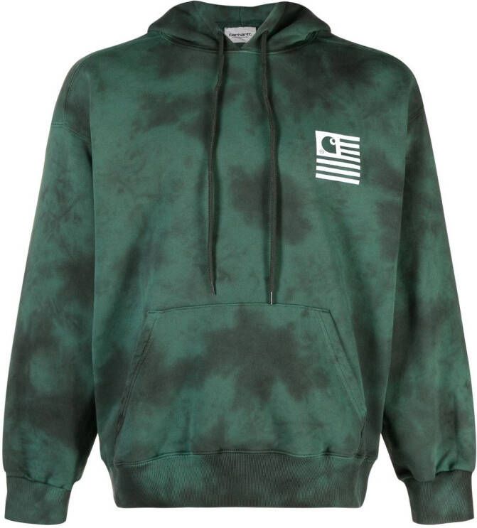 Carhartt WIP Hoodie met tie-dye print Groen