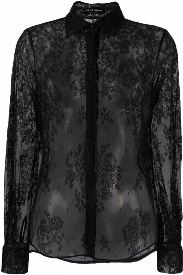 Carine Gilson Blouse met ballonmouwen Zwart