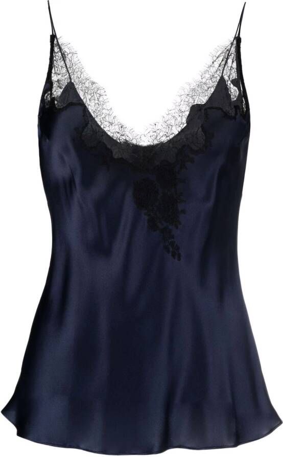 Carine Gilson Hemd van zijde satijn Blauw