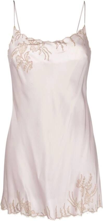 Carine Gilson Onderjurk met kant Paars