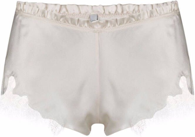 Carine Gilson Shorts van satijn zijde Wit