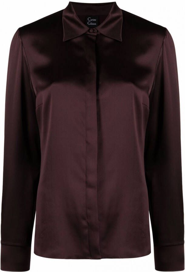 Carine Gilson Zijden pyjamatop Rood