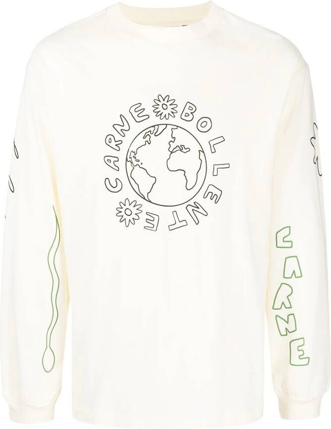 CARNE BOLLENTE Sweater met logoprint Beige