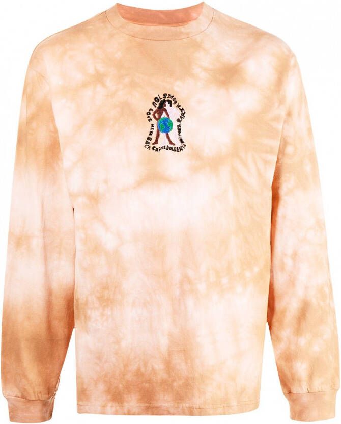 CARNE BOLLENTE Sweater met tie-dye print Oranje