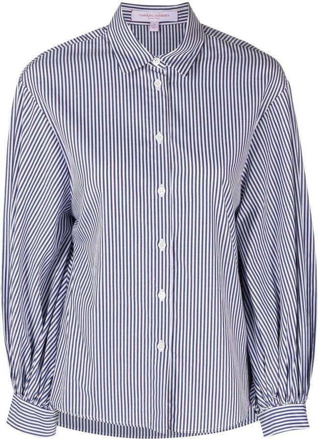 Carolina Herrera Blouse met krijtstreep Blauw