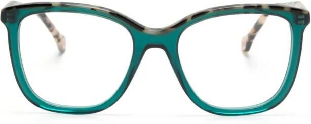 Carolina Herrera Bril met vierkant montuur Groen