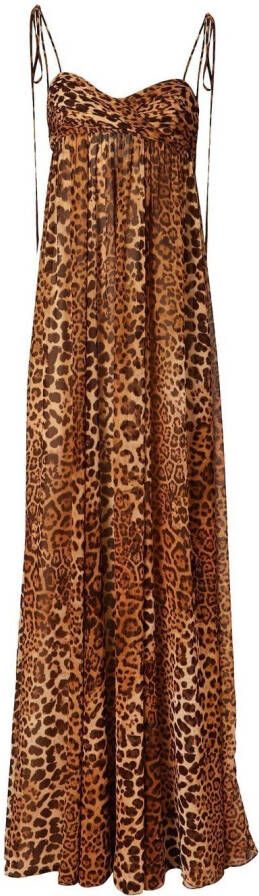 Carolina Herrera Maxi-jurk met luipaardprint Bruin