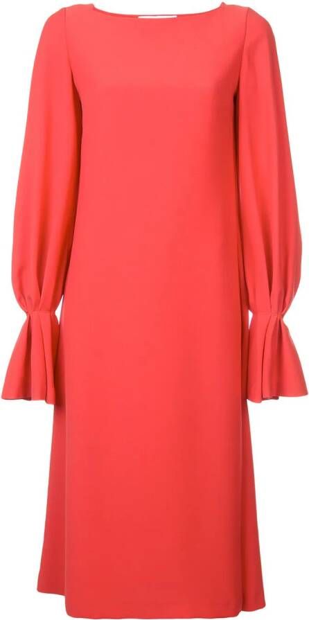 Carolina Herrera long-sleeved loose dress Rood