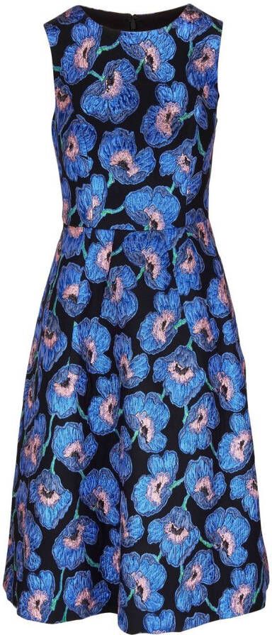 Carolina Herrera Midi-jurk met bloemenprint Blauw