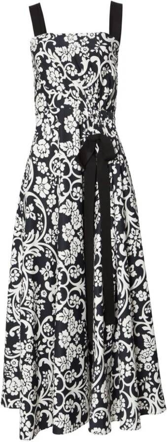 Carolina Herrera Midi-jurk met bloemenprint Zwart