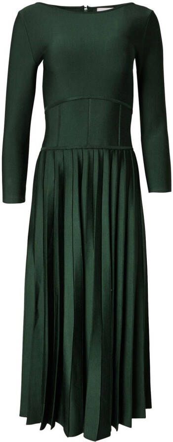 Carolina Herrera Midi-jurk met boothals Groen