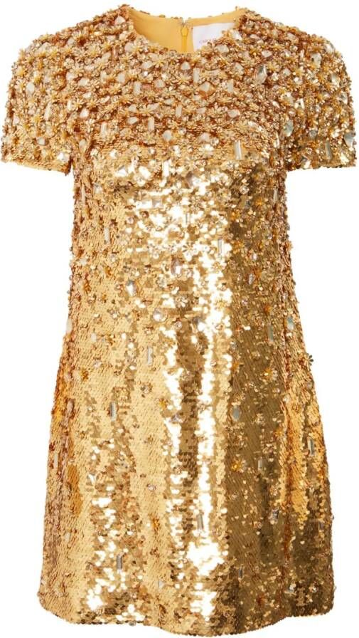 Carolina Herrera Mini-jurk met pailletten Goud