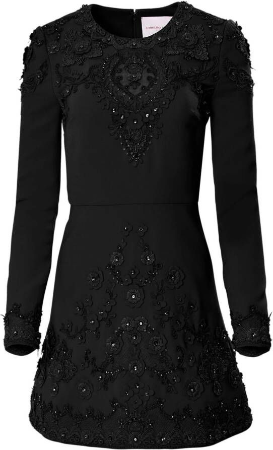 Carolina Herrera Mini-jurk verfraaid met pailletten Zwart