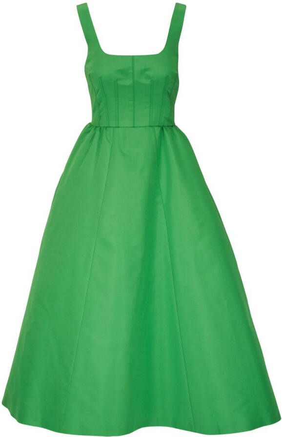Carolina Herrera Mouwloze midi-jurk Groen
