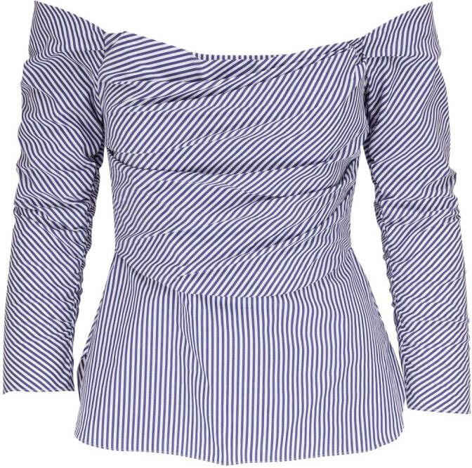 Carolina Herrera Off-shoulder blouse Blauw
