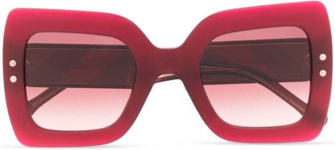 Carolina Herrera Zonnebril met vierkant montuur Rood