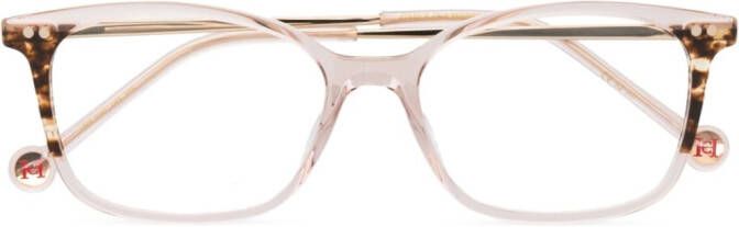 Carolina Herrera Bril met vierkant montuur Beige