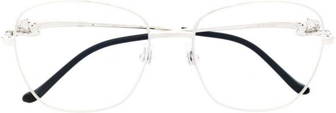 Cartier Eyewear Bril met rond montuur Zilver