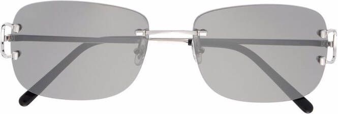 Cartier Eyewear C Décor zonnebril met rechthoekig montuur Zwart