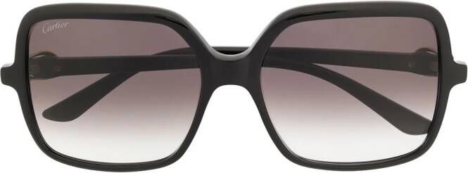 Cartier Eyewear C Décor zonnebril met vierkant montuur Zwart