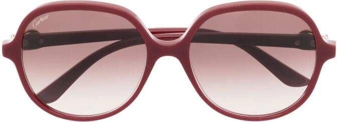 Cartier Eyewear CT0350S zonnebril met oversized montuur Rood