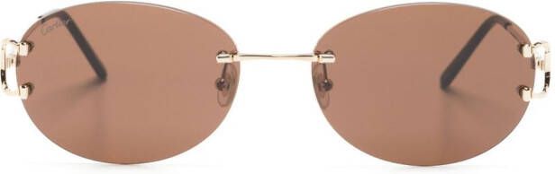 Cartier Eyewear Zonnebril met ovalen montuur Goud
