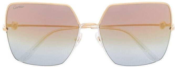 Cartier Eyewear Zonnebril met oversized montuur Goud