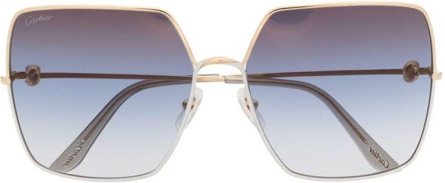 Cartier Eyewear Zonnebril met oversized montuur Goud