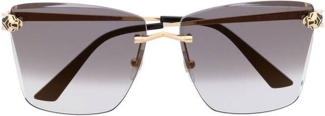 Cartier Eyewear Panther zonnebril zonder montuur Goud