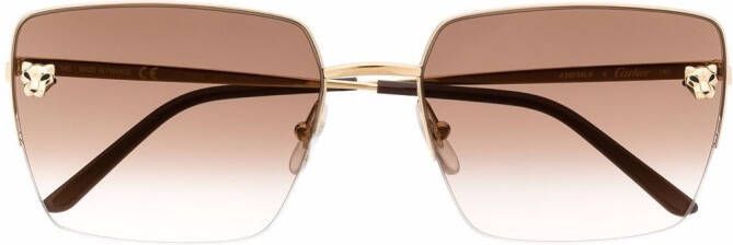Cartier Eyewear Panthère zonnebril met vierkant montuur Goud