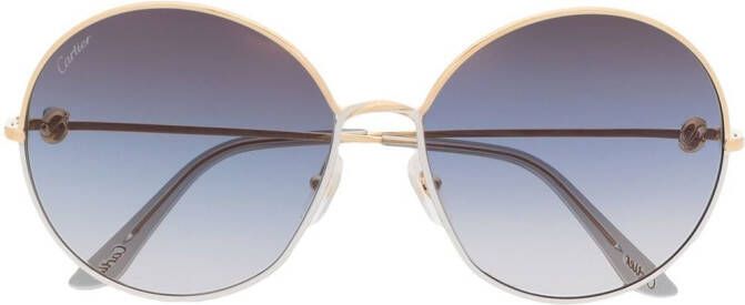 Cartier Eyewear Zonnebril met rond montuur Goud