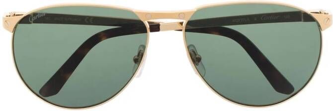 Cartier Eyewear Santos de Cartier zonnebril met piloten montuur Goud