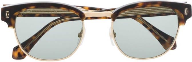 Cartier Eyewear Zonnebril met schildpadschild design Bruin