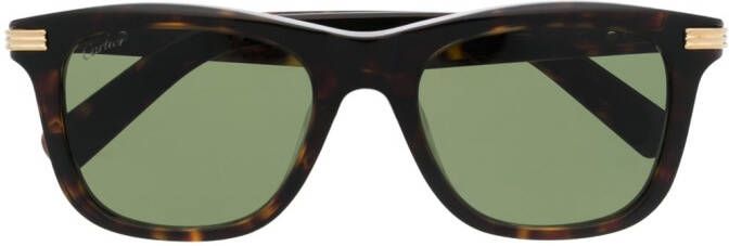 Cartier Eyewear Zonnebril met vierkant montuur Bruin