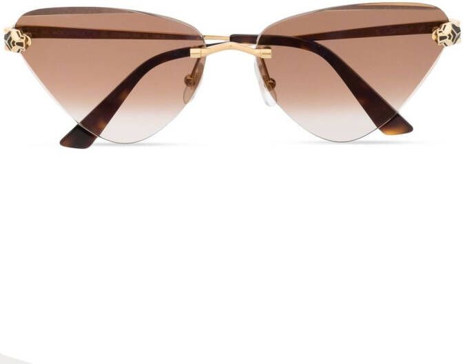 Cartier Eyewear Zonnebril met cat-eye montuur Bruin