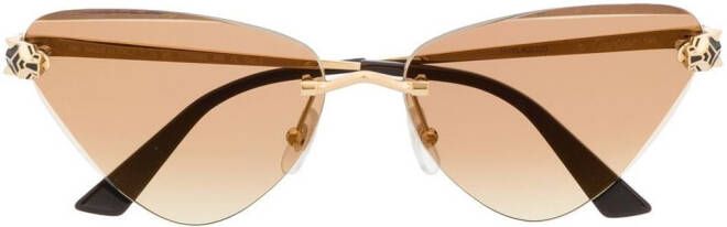 Cartier Eyewear Zonnebril met cat-eye montuur Goud