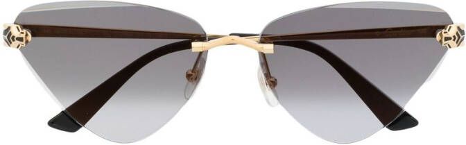 Cartier Eyewear Zonnebril met cat-eye montuur Zwart