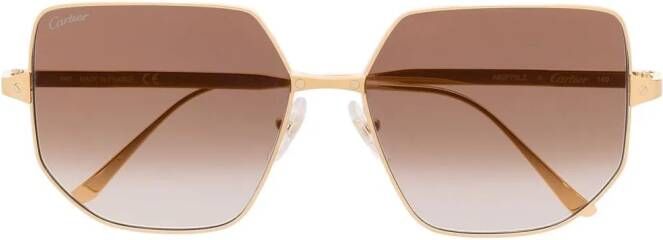 Cartier Eyewear Zonnebril met geometrisch montuur Goud