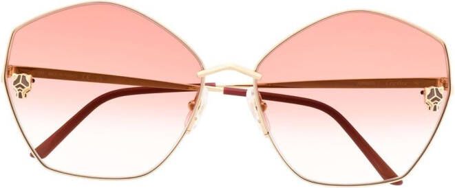 Cartier Eyewear Zonnebril met oversized montuur Goud