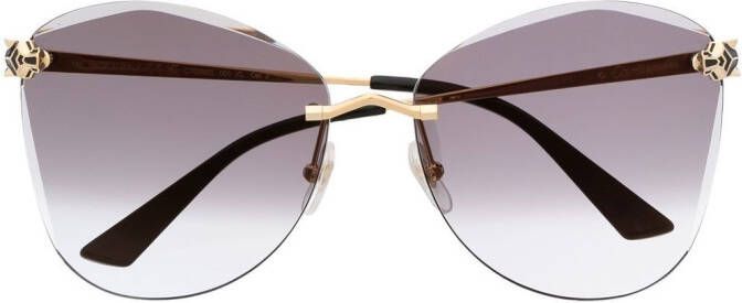 Cartier Eyewear Zonnebril met oversized montuur Goud