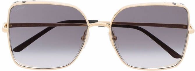 Cartier Eyewear Zonnebril met panterpatroon Goud