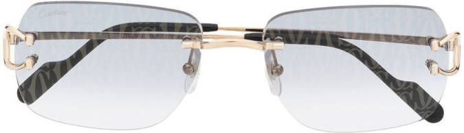 Cartier Eyewear Zonnebril met patroon Goud