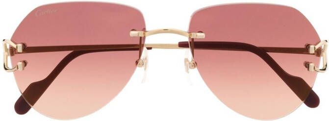 Cartier Eyewear Zonnebril met piloten montuur Goud