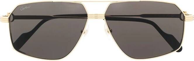 Cartier Eyewear Zonnebril met piloten montuur Goud